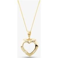 9ct Yellow Gold Cubic Zirconia Open Heart Necklace P1616Y