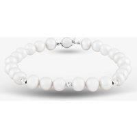 9ct White Gold 7.5 Inch Grey Freshwater Pearl Bead Bracelet BRZ70029FW