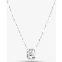 Sterling Silver Asscher-Cut Clear Crystal Necklace N4476C