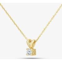 9ct Yellow Gold 0.10ct Solitaire Diamond Pendant Necklace PP02029YDD