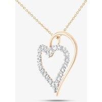 9ct Yellow Gold Large Double Diamond Heart Pendant Necklace PP03175Y