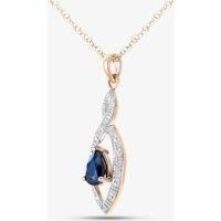 9ct Yellow Gold Sapphire & Diamond Set Pendant Necklace PP03616Y SA