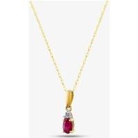 9ct Yellow Gold Ruby & Diamond Pendant Necklace QP00178-R YG