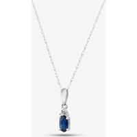 9ct White Gold Sapphire & Diamond Pendant Necklace QP00178-BS