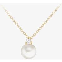 9ct Yellow Gold Pearl & Cubic Zirconia Necklace 1.13.7604