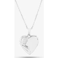 Silver Engraved Winged Heart Locket Necklace SP06813A
