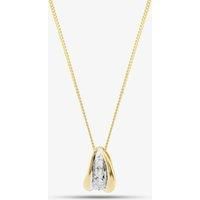 T.H.Baker Women's 9ct Yellow Gold Brilliant Cut Diamond Curverd Necklace P1240/10C-10 | Size: 18 inches