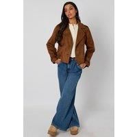 Urban Bliss Women's Cropped Suede Trench in Chocolate | Size: 12