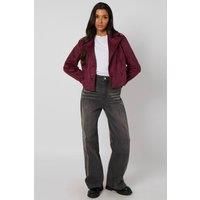 Urban Bliss Women's Cropped Suede Trench in Plum | Size: 12