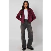 Urban Bliss Women's Cropped Suede Trench in Plum | Size: 14