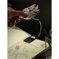 Star Wars Millennium Falcon Clip On Book Light - Officially Licensed Disney Reading Light, Clip Lamp Design with Flexible Cable, Featuring Iconic Han Solo Spaceship, 3 Light Modes, Battery Powered | P