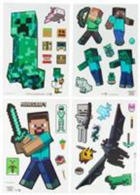 Minecraft Official Licensed Window Cling Decals, Gamer Decor and Gifts for Boys and Girls, Reuseable Overworld Gaming Accessory, Classroom or Bedroom Accents | Paladone