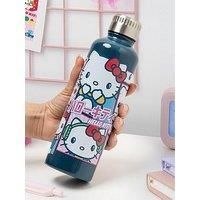 Hello Kitty Official Licensed Pink and Blue Colorful Metal Water Bottle Sanrio Leak-Proof Travel Tumbler Fits Standard Cup Holder, Gift and Office Decor | Paladone