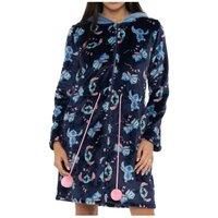 Disney Womens Stitch Dressing Gown With 3D Stitch Ears | Womens Fleece Zip Up Dressing Gown | Lilo And Stitch Gifts For Women | Blue Medium