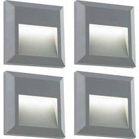 4 PACK Square IP65 Guide Light - Indirect 1.1W Warm White LED - Gray ABS