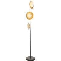 1560mm Freestanding Floor Lamp Light - Gold & Bronze Dish Design - Opal Glass