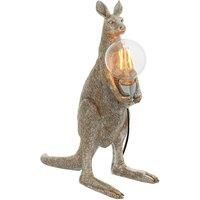 Vintage Silver Kangaroo Table Light - Resin Figure - Chrome Plated Lamp Holder