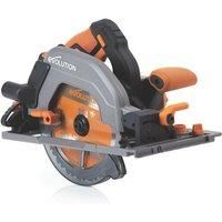 Evolution Power Tools R185CCSX-Li Circular Saw Cordless Track Compatible Brushless 18v Li-Ion EXT Includes TCT Multi-Material Blade, Cuts Wood, Metal, Plastic & More, Battery Not Included, 185mm