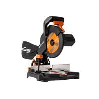 Evolution R210CMS 210mm Multi-Material Compound Mitre Saw 240V in Black Plastic