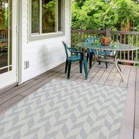 THE RUGS Outdoor Rug – Weather & UV Resistant Outdoor/Indoor Area Rugs - Durable Rugs for Patio, Deck, Garden, Kitchen, Bathroom or Living Room - Grey, 140 x 200 cm