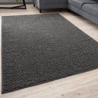 THE RUGS Shaggy Rugs Living Room Rug - Soft Fluffy Thick Carpet For Bedrooms & Kitchen Easy To Clean Home Decor Rugs in Dark Grey