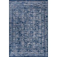 THE RUGS Montana Rug - Modern & Vintage Low Pile Area Rugs Living room, Bedroom, Kitchen, Soft Low Pile, Pet-Friendly, Easy to Clean [Vintage Navy, 120x170 cm]