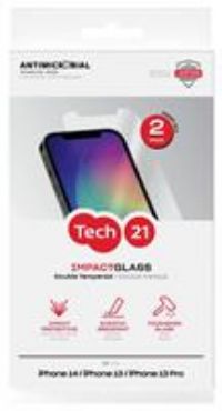Tech21 iPhone 14 Glass Screen Protector Twinpack