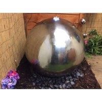Tranquillity 75cms Stainless Steel Sphere Mains Powered Water Feature,Waterfall, Water Fountain, Garden Decoration, Garden Feature