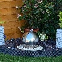 Tranquility 20Cms Stainless Steel Sphere Solar Powered Water Feature