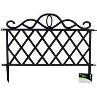 27cm Black Plastic Garden Patio Lawn Border Fence Edging