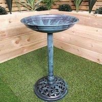 Samuel ALEXANDER 63cm Tall Resin Bird Table Bird Bath For Garden With Planter Outdoor Bird Feeder