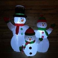 Samuel Alexander 1.5M Indoor Outdoor Inflatable Lit Snowman Family Christmas With 12 Warm White Leds, White