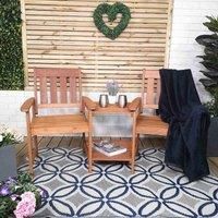 Samuel Alexander Atlanta 2 Seater Wooden Garden Patio Love Seat and Table Set