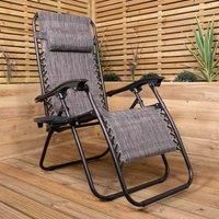 Samuel ALEXANDER Multi Position Garden Zero Gravity Relaxer Chair Sun Lounger in Mixed Grey