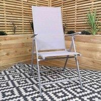 Samuel ALEXANDER Multi Position High Backed Folding Garden Chairs,9-Adjustable Reclining Garden/Outdoor Chairs,Grey