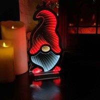 40cm LED Infinity Christmas Gonk Light Decoration with Red Hat and Metal Stand