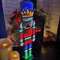 74cm Multi-coloured LED Infinity Christmas Nutcracker Decoration with Metal Base