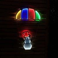 Samuel ALEXANDER 60cm LED Infinity Christmas Light Hanging Parachute with Snowman Decoration