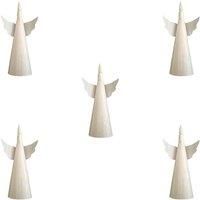 Set of 5 15cm Battery Operated LED Floating Angel Candle Christmas Decorations