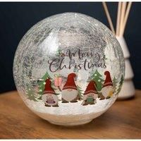 20cm Twinkling LED Crackle Effect Ball Christmas Decoration with Gonks