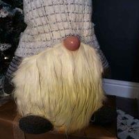 50cm Battery Operated Christmas Sitting Gonk Decoration in Light Grey