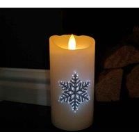 15cm Battery Glitter Snowflake LED Candle Christmas Decoration in 3 Designs