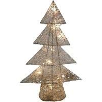 50cm Warm White Battery LED White and Gold Tree Silhouette Christmas Decoration