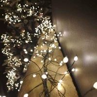 1.8m Warm White LEDs Green Garland Wire Light Christmas Decoration with Timer