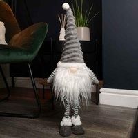 Samuel ALEXANDER 53cm Standing Plush Christmas Gonk with Grooved Hat in Grey