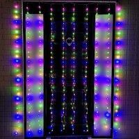 Choice of Colour: 2.1m 300 LED Indoor Outdoor Party Curtain Christmas Lights