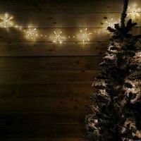 2.6m Set of 10 MicroBrights Christmas Snowflake Lights with 258 Warm White LEDs