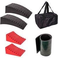 32cm x 6cm Set of 2 Red & Black Plastic RV Campervan Leveller with Carry Case