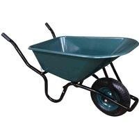 Samuel Alexander 110 Litre 150kg Capacity Heavy Duty Outdoor Pneumatic Plastic Garden Wheelbarrow in Green