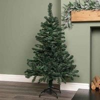 Choice of Size: Green Artificial Christmas Tree with Green Metal Stand
